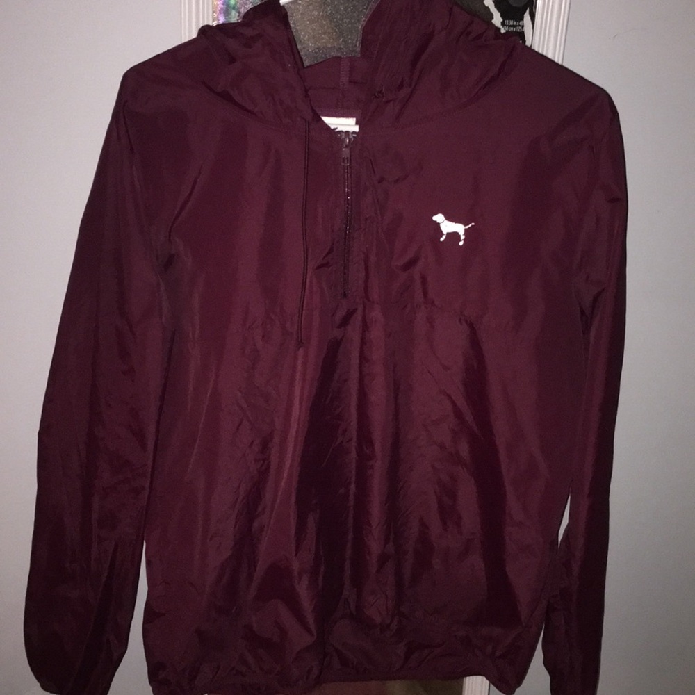Maroon thin Victoria's Secret rain jacket